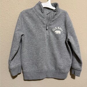 Old Navy Heather Gray Kids Quarter-Zip Sweatshirt